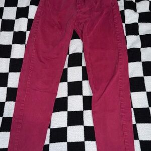 Vintage 90's Guess Jeans Style 43050 High Rise Tapered Leg maroon Classic Jeans